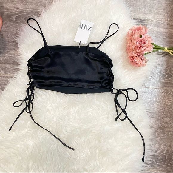 ZARA laced satin crop top. XS - Picture 7 of 12
